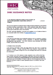 IHBC Guidance Note cover