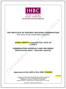 IHBC Corporate Plan 2015-20 DRAFT Cover