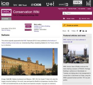 IHBC Conservation Wiki article on Saltaire