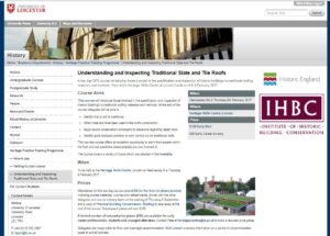 Leicester uni course webpage