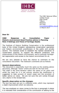 IHBC Consultation Response 130317