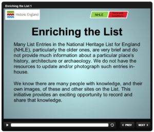 Historic England Enriching The List website