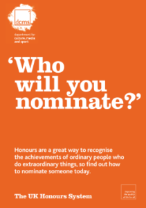 DCMS Honours leaflet 2017