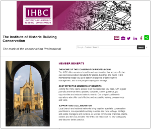 IHBC membership benefits webpage