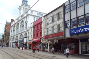street with commerical buildings